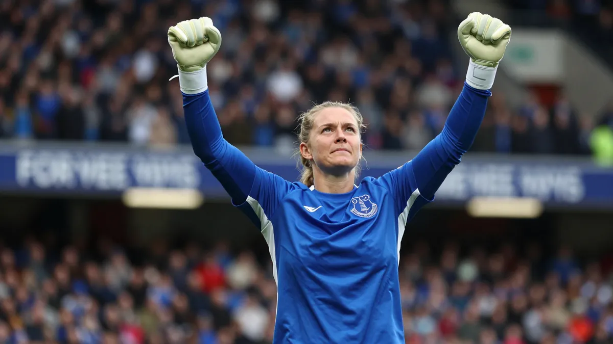Everton Women goalkeeper Courtney Brosnan targets a strong finish to the WSL season against Leicester City at Goodison...